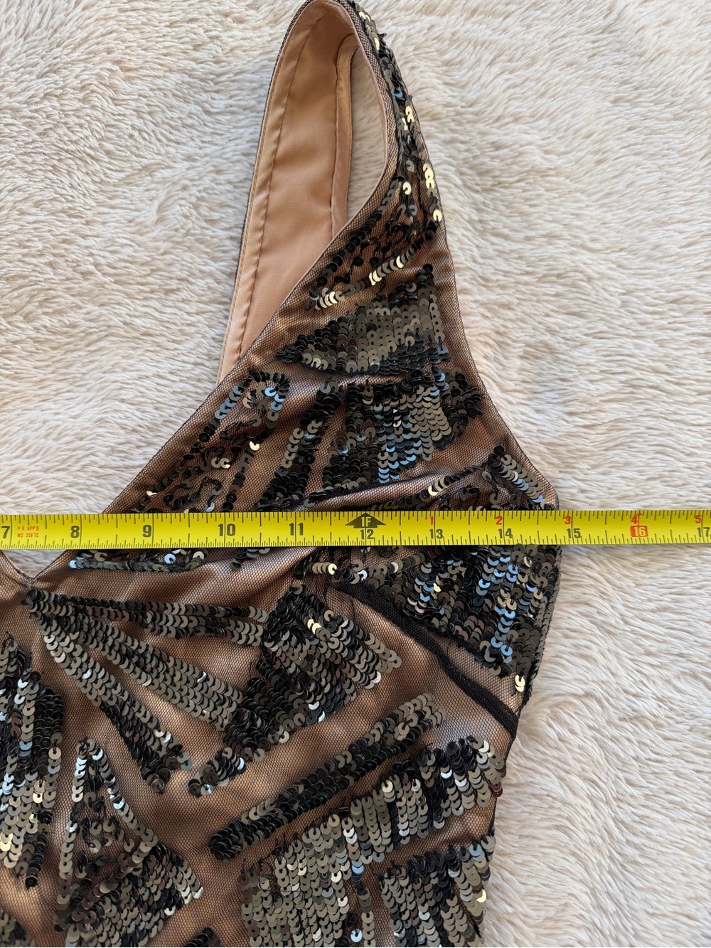 Vintage Bebe Black Sequin V-Neck Cocktail Mini Dress Size S XS - Picture 7 of 14